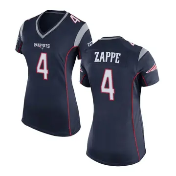 Men's Nike Bailey Zappe Navy New England Patriots Game Player Jersey